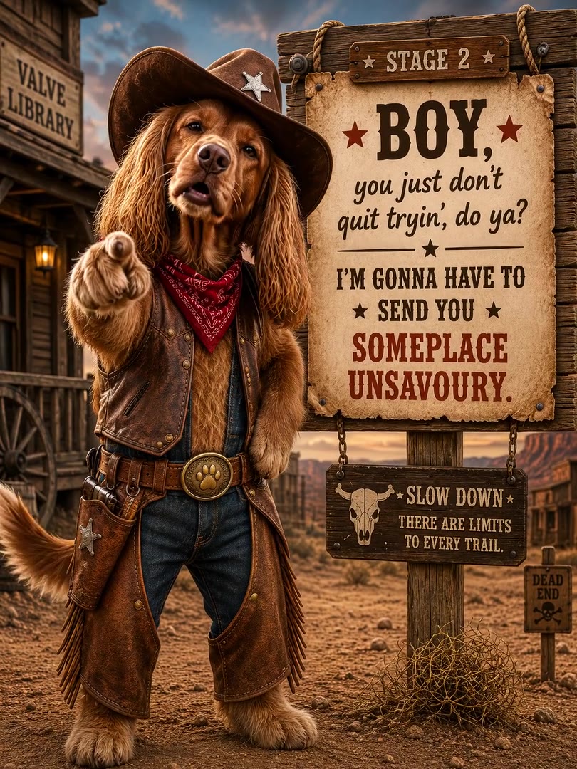 Baxter the sheriff explaining what happens when someone will not quit
